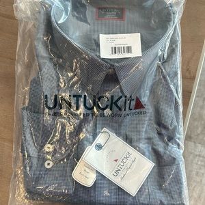Wrinkle free UNTUCKit marcasin blue small check button down xl long sleeve